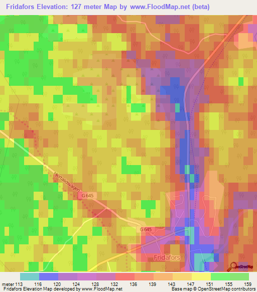 Fridafors,Sweden Elevation Map