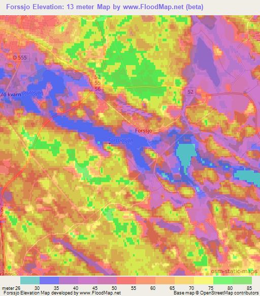 Forssjo,Sweden Elevation Map