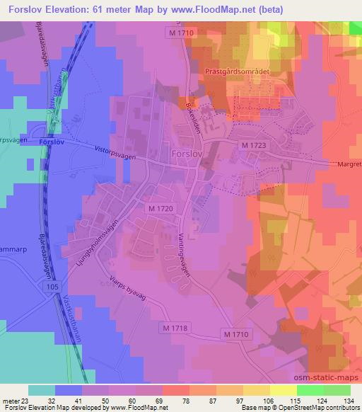 Forslov,Sweden Elevation Map