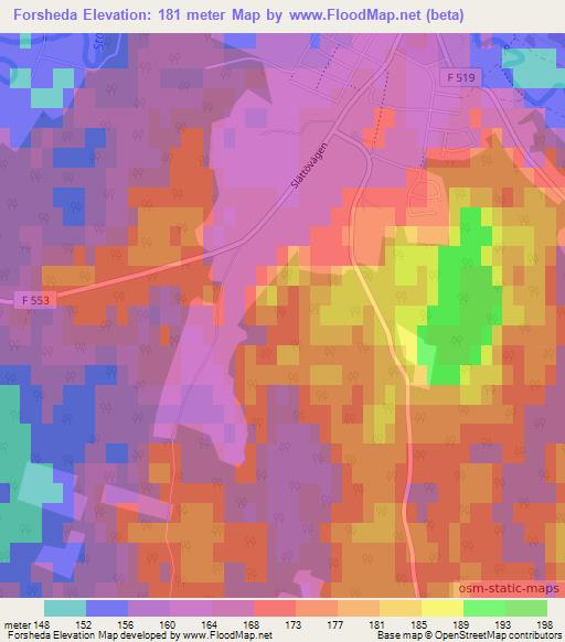 Forsheda,Sweden Elevation Map