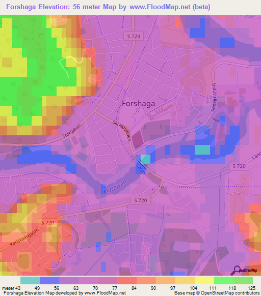 Forshaga,Sweden Elevation Map