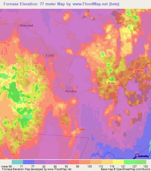 Fornasa,Sweden Elevation Map