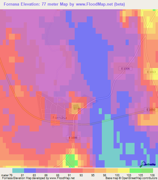 Fornasa,Sweden Elevation Map