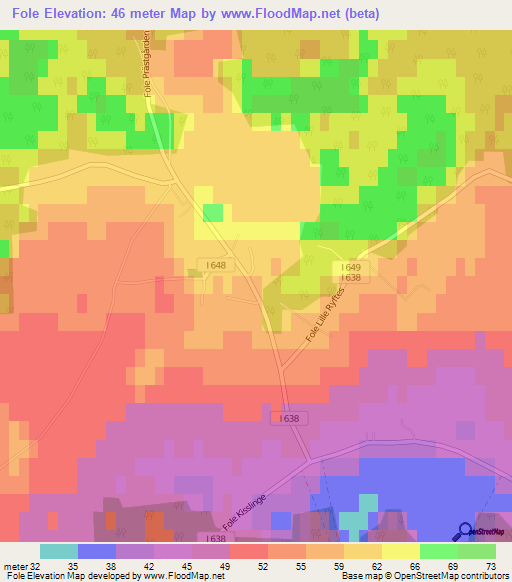 Fole,Sweden Elevation Map