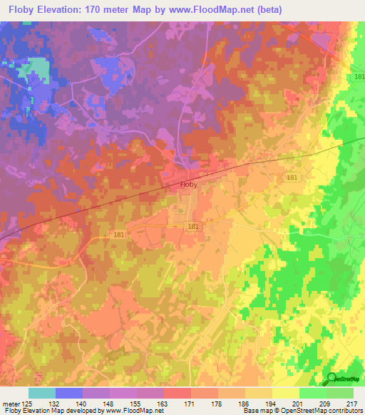 Floby,Sweden Elevation Map