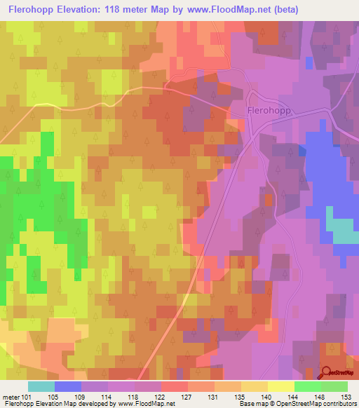 Flerohopp,Sweden Elevation Map