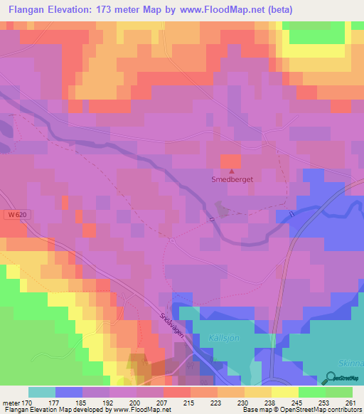 Flangan,Sweden Elevation Map