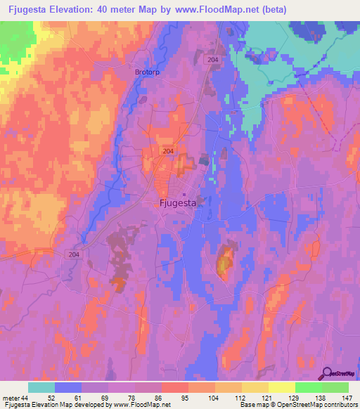 Fjugesta,Sweden Elevation Map