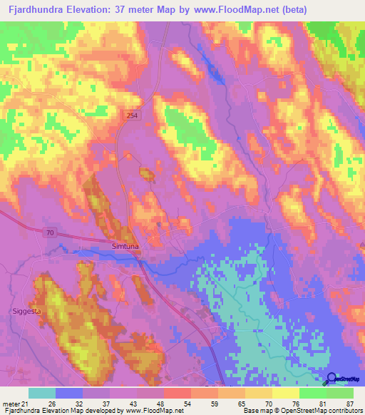 Fjardhundra,Sweden Elevation Map