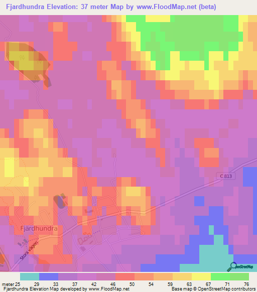 Fjardhundra,Sweden Elevation Map