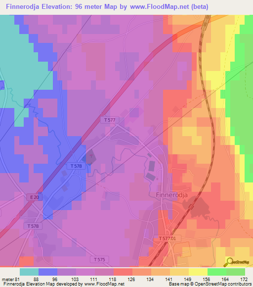 Finnerodja,Sweden Elevation Map