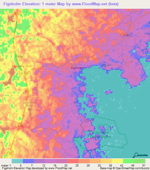 Figeholm,Sweden Elevation Map