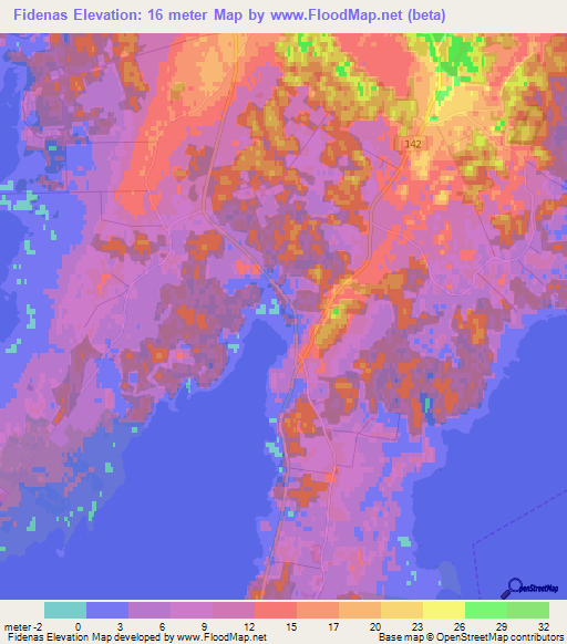 Fidenas,Sweden Elevation Map