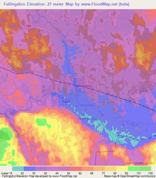 Fellingsbro,Sweden Elevation Map