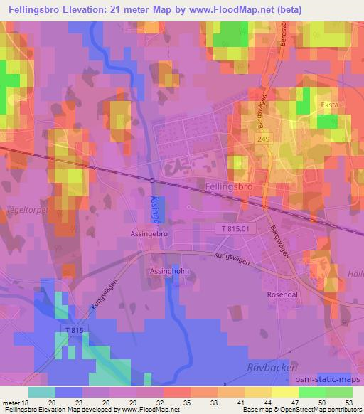 Fellingsbro,Sweden Elevation Map