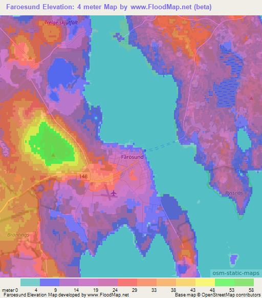 Faroesund,Sweden Elevation Map