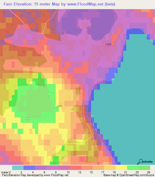 Faro,Sweden Elevation Map