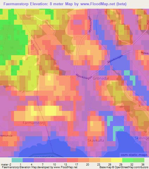 Faermanstorp,Sweden Elevation Map