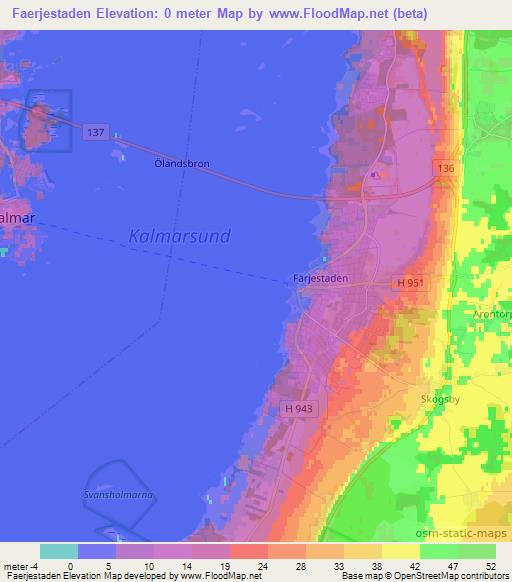 Faerjestaden,Sweden Elevation Map