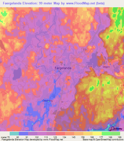 Faergelanda,Sweden Elevation Map