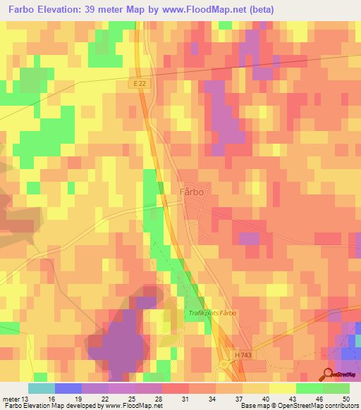 Farbo,Sweden Elevation Map