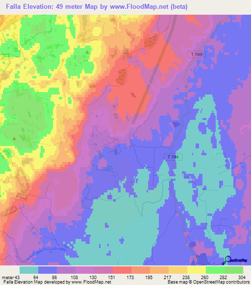 Falla,Sweden Elevation Map