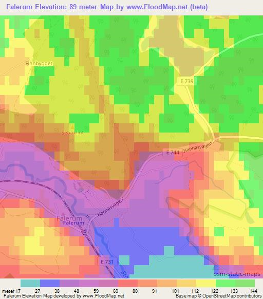 Falerum,Sweden Elevation Map