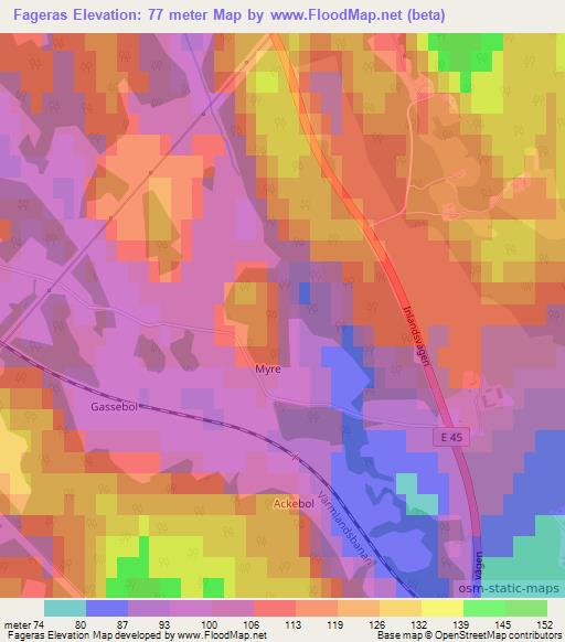 Fageras,Sweden Elevation Map