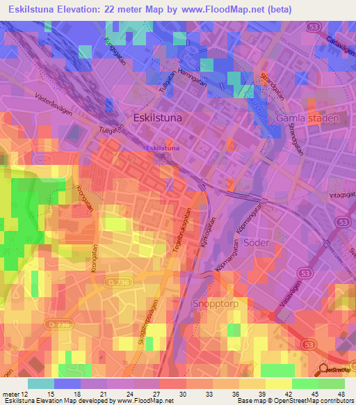 Eskilstuna,Sweden Elevation Map