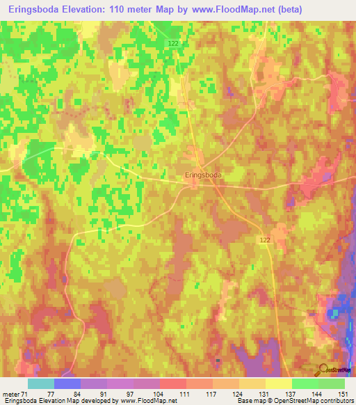 Eringsboda,Sweden Elevation Map