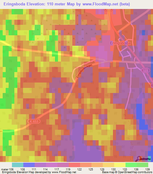 Eringsboda,Sweden Elevation Map
