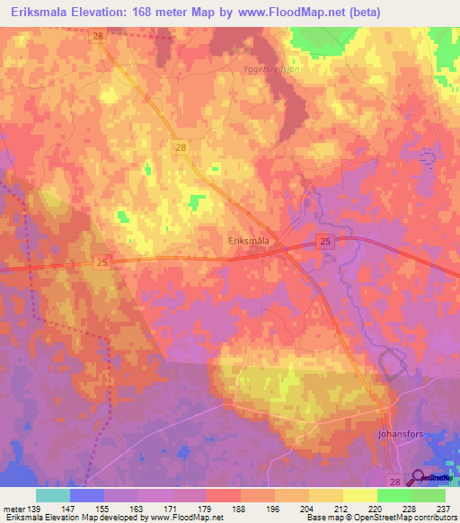 Eriksmala,Sweden Elevation Map