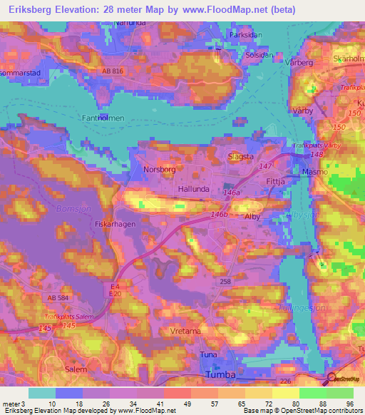 Eriksberg,Sweden Elevation Map