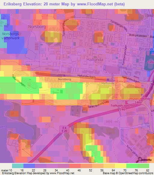 Eriksberg,Sweden Elevation Map