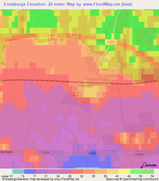 Enstaberga,Sweden Elevation Map