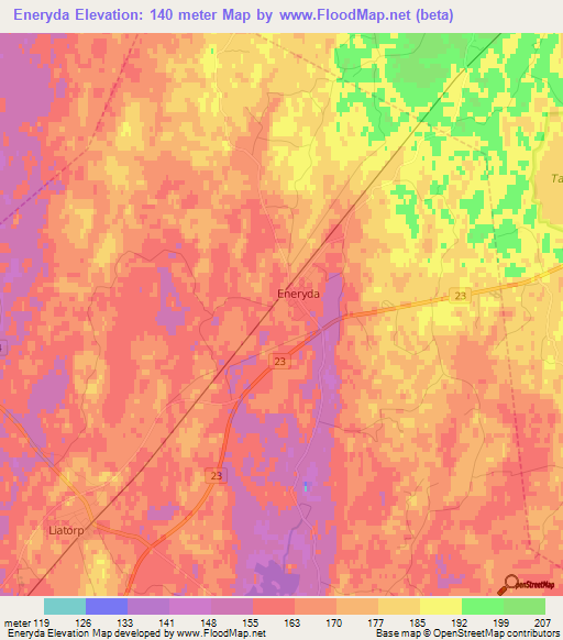 Eneryda,Sweden Elevation Map