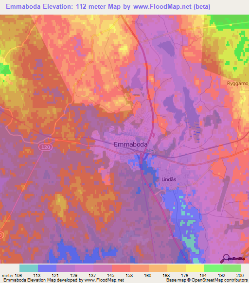 Emmaboda,Sweden Elevation Map