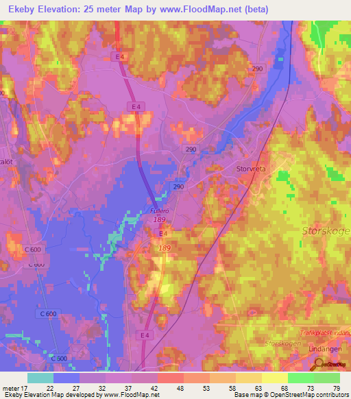 Ekeby,Sweden Elevation Map