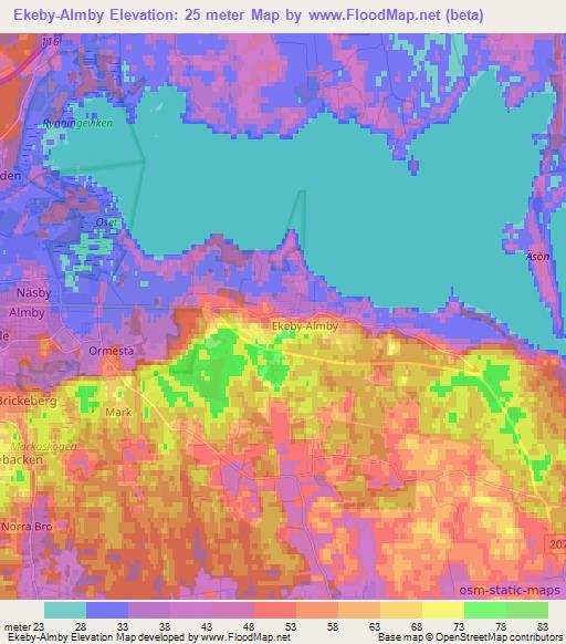 Ekeby-Almby,Sweden Elevation Map