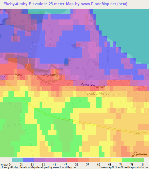 Ekeby-Almby,Sweden Elevation Map