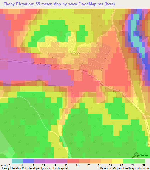 Ekeby,Sweden Elevation Map