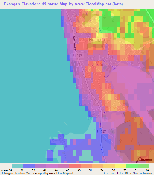 Ekangen,Sweden Elevation Map