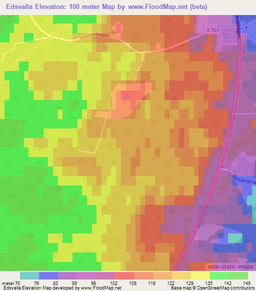 Edsvalla,Sweden Elevation Map
