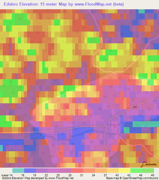 Edsbro,Sweden Elevation Map