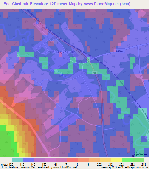 Eda Glasbruk,Sweden Elevation Map