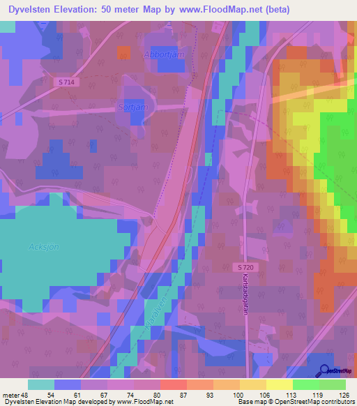 Dyvelsten,Sweden Elevation Map