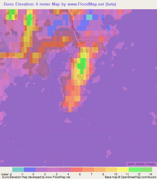 Duno,Sweden Elevation Map