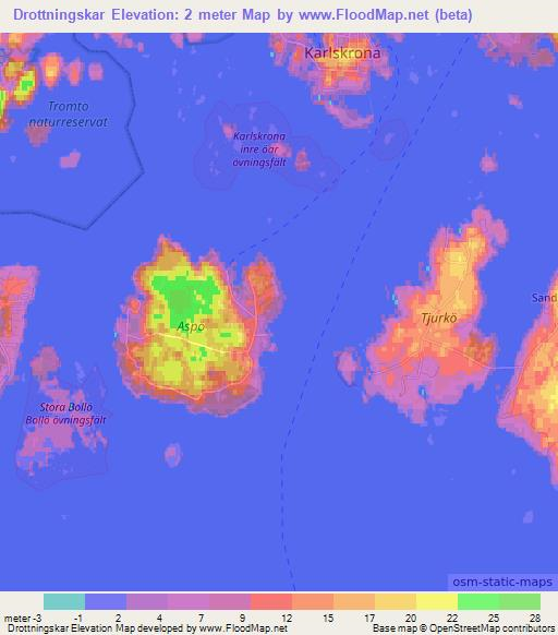 Drottningskar,Sweden Elevation Map