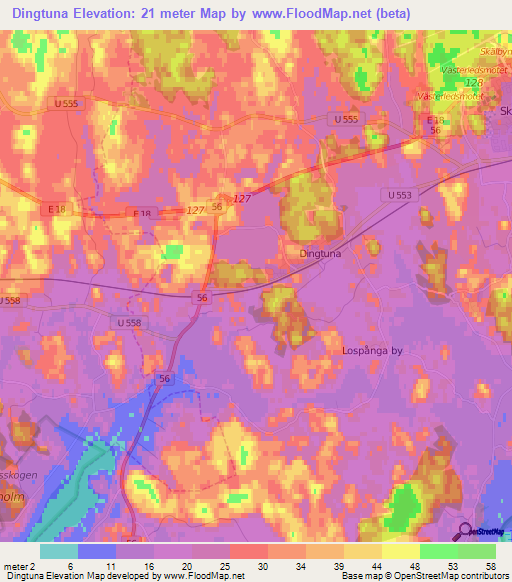 Dingtuna,Sweden Elevation Map