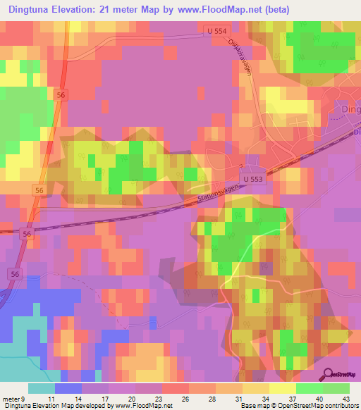 Dingtuna,Sweden Elevation Map